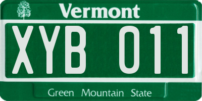 VT license plate XYB011