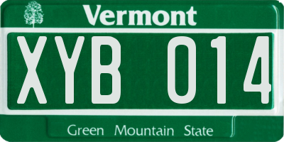 VT license plate XYB014