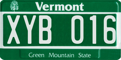 VT license plate XYB016