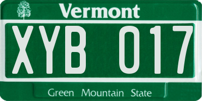 VT license plate XYB017