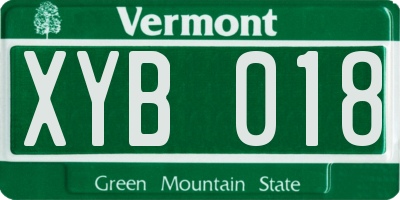 VT license plate XYB018