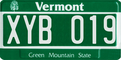VT license plate XYB019