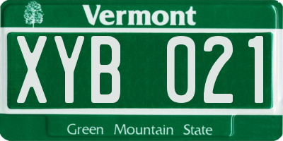 VT license plate XYB021
