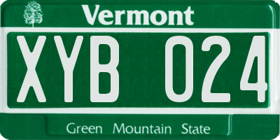 VT license plate XYB024