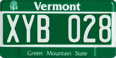 VT license plate XYB028
