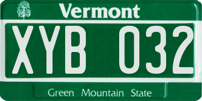 VT license plate XYB032