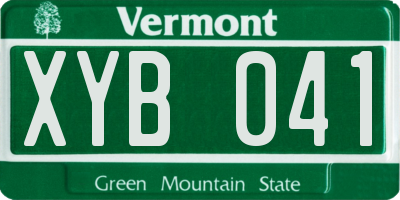 VT license plate XYB041