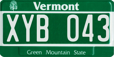 VT license plate XYB043