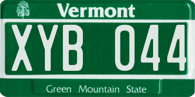 VT license plate XYB044