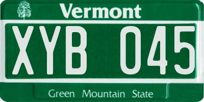 VT license plate XYB045