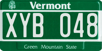 VT license plate XYB048