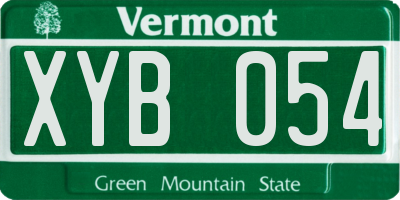 VT license plate XYB054