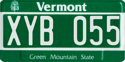 VT license plate XYB055