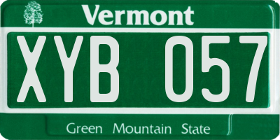 VT license plate XYB057