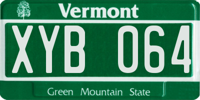VT license plate XYB064