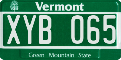 VT license plate XYB065