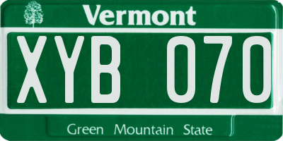 VT license plate XYB070