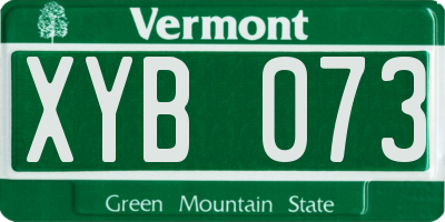 VT license plate XYB073