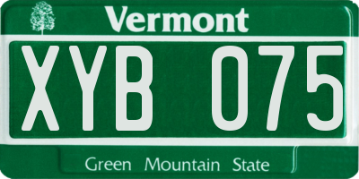 VT license plate XYB075
