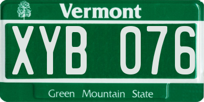 VT license plate XYB076