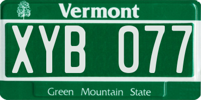 VT license plate XYB077