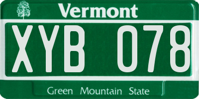 VT license plate XYB078