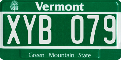 VT license plate XYB079