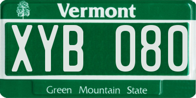 VT license plate XYB080