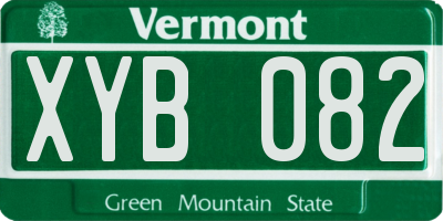 VT license plate XYB082