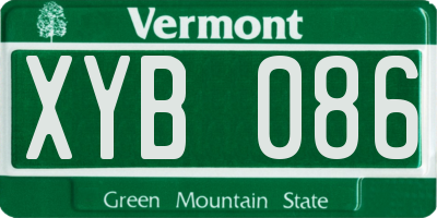 VT license plate XYB086