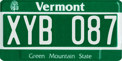 VT license plate XYB087