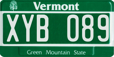 VT license plate XYB089