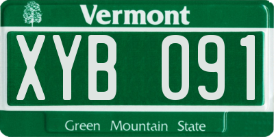 VT license plate XYB091