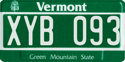 VT license plate XYB093