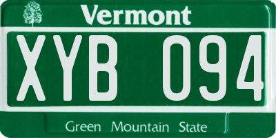 VT license plate XYB094