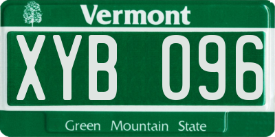 VT license plate XYB096