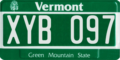 VT license plate XYB097