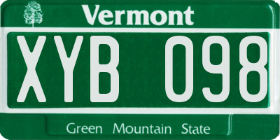 VT license plate XYB098