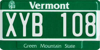 VT license plate XYB108