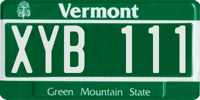 VT license plate XYB111