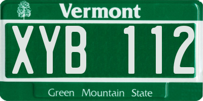 VT license plate XYB112
