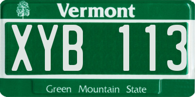 VT license plate XYB113
