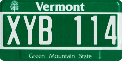VT license plate XYB114