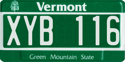 VT license plate XYB116
