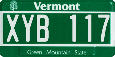 VT license plate XYB117