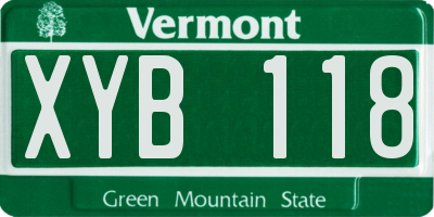 VT license plate XYB118