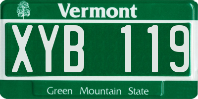VT license plate XYB119