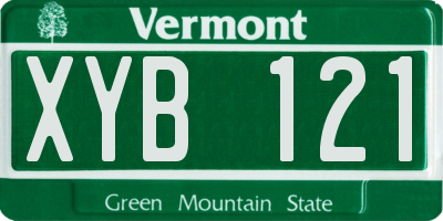 VT license plate XYB121