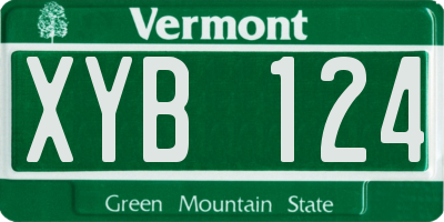 VT license plate XYB124