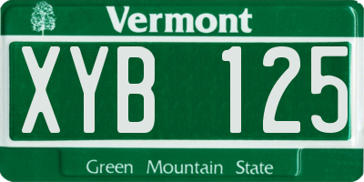 VT license plate XYB125